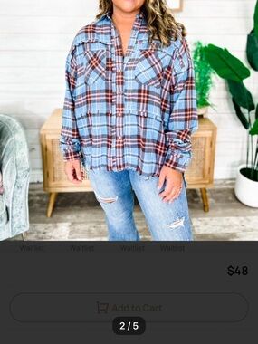 Oli & Hali Blue and Brown Plaid Button-Down Shirt